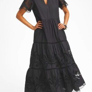 NWT CHICOS EYELET LACE INSERT MAXI DRESS. SIZE 2 ( 12 )